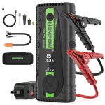 HOMPOW Jump Starter with Air Compressor, 2500A Portable Battery Booster for 8.5L Gas or 6.0L Diesel Engines , 12V Lithium Jump Box Pack with Digital Tire Inflator