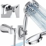 FETERVIC Bathtub Faucet with Sprayer,Slip-On Tub Spout High Pressure 10 Settings Handheld Shower Head with Diverter Set