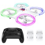 AUOSHI M28 Drones for Kids, RC Drone with Altitude Hold and Headless Mode, 4 Light modes Quadcopter ,Propeller Full Protect, 2 Batteries , Easy to fly Kids Gifts Toys for Boys and Girls