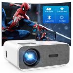 4K Support Projector with Wifi and Bluetooth, HOMPOW Portable Mini Projectors for Outdoor , Movie Projector ,1080P Home Theater Video Projector