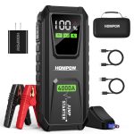 Jump Starter, HOMPOW 4000A 26000mAh Potable Car Battery Jump Starter with 60W Fast-Charging Port (for up to All Gas and 10L Diesel Engine )with LED Flashlight and AC Adapter