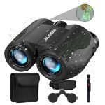 AUOSHI 12*25 Compact Binoculars for Adults and Kids Large Eyepiece Waterproof and Non-Slip Binoculars for Bird Watching Outdoor Sports, Sightseeing, Concerts, Hiking - BAK4 Prism FMC Lens