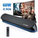 AUOSHI Sound Bars for Smart TV,Soundbar with Subwoofer,Wired & Wireless 5.0 Bluetooth 3D Surround Speaker,Bluetooth/HDMI/Optical/AUX/USB Connection for TV /PC/Gaming/Projectors,Remote Control,Black