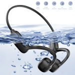 AUOSHI IP68 Waterproof Open Ear Bone Conduction Headphones, Wireless Bluetooth 5.3 Headset with Built-in 32GB Music Player, Underwater Sports Headphones for Swimming,Running,Cycling Workout Gym,Black