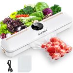 AUOSHI Automatic Vacuum Sealer Machine with Airtight Bags Food Saver Vacuum Sealer Kit Handheld Bag Sealer for Kitchen Gadgets White