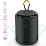 AUOSHI Portable Bluetooth Speaker, 18H Playing Time Wireless Speaker with Colorful Lights, Dual Pairing for Outdoor/Party/Gift, Black