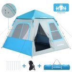 AUOSHI Tents for Camping for 4-5 Person with Carry Bag Waterproof Setup 2 Doors-Instant Camping Tent Hiking & Traveling