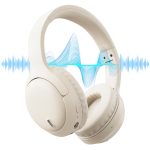 AUOSHI Headphone, A18 Active Noise Cancelling Headphones,Upgraded Wireless Bluetooth 5.3 Over-Ear Headphones with Microphone, White