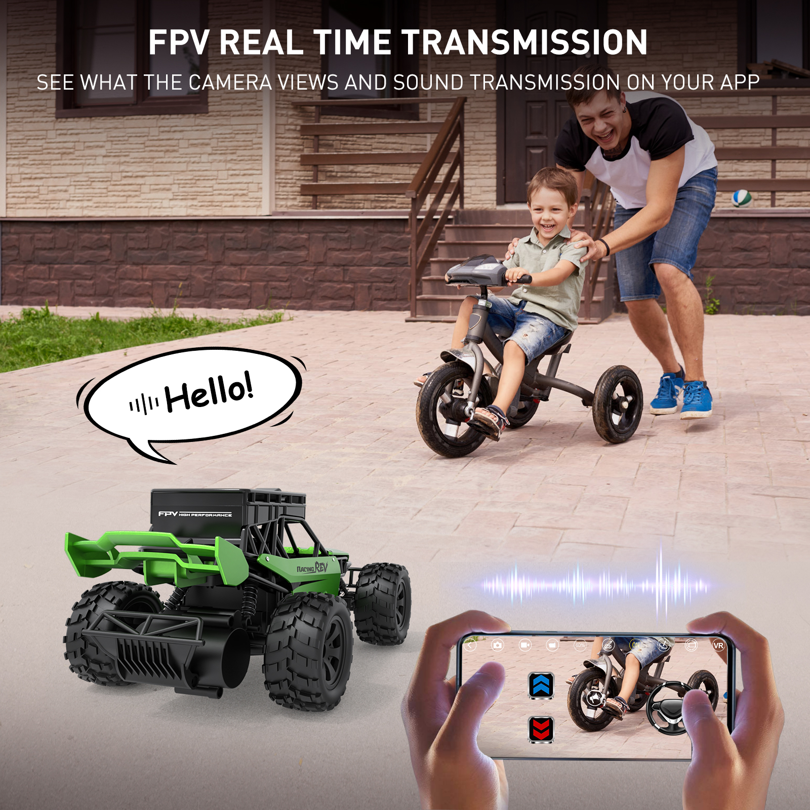 AUOSHI RC Car with 1080P FPV Camera, Remote Control & APP Voice Talk, 5G WiFi, 2 Batteries, Waterproof Off-Road Toy, Upgraded with Alloy Shocks, Gift for Kids, Teens & Beginners - Image 9