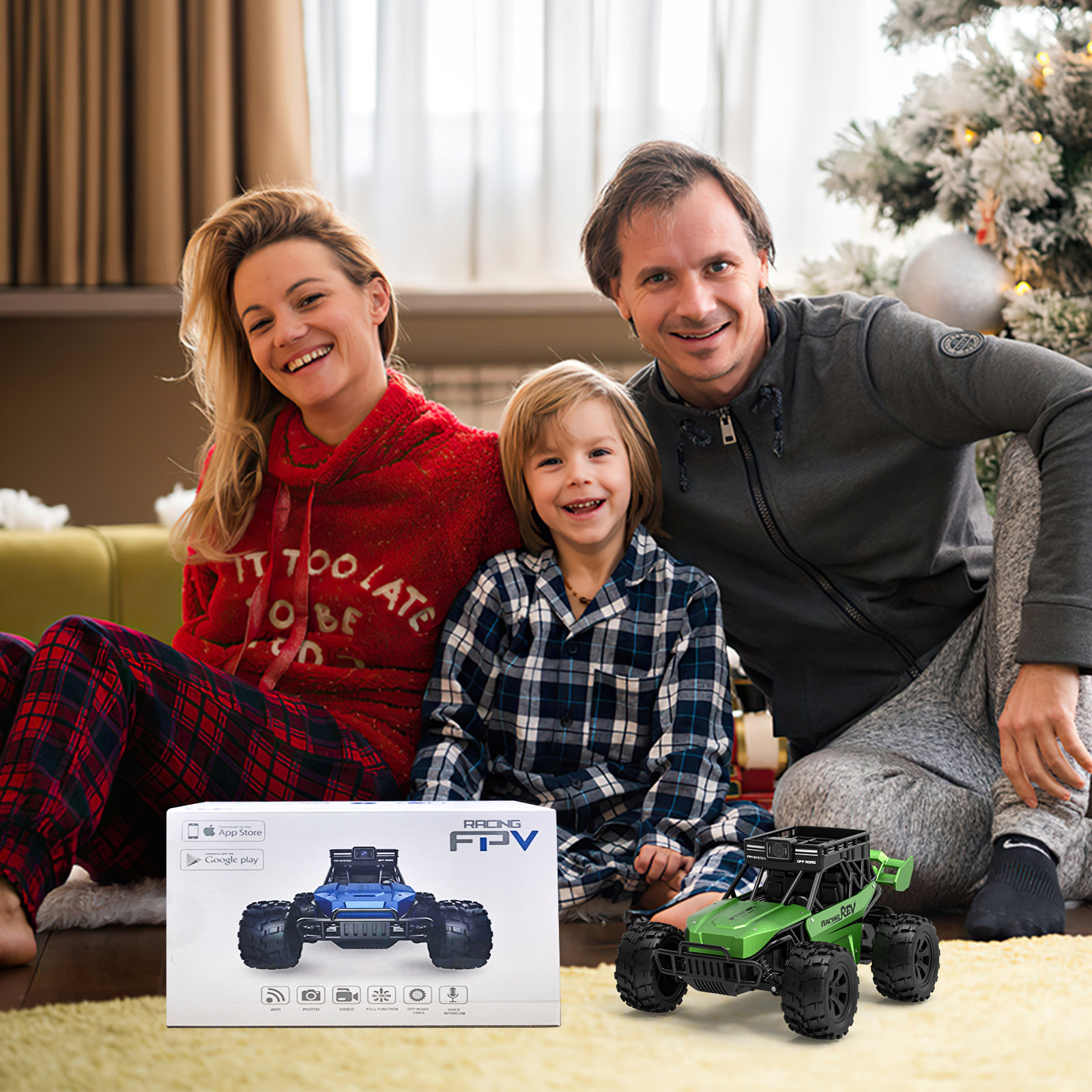 AUOSHI RC Car with 1080P FPV Camera, Remote Control & APP Voice Talk, 5G WiFi, 2 Batteries, Waterproof Off-Road Toy, Upgraded with Alloy Shocks, Gift for Kids, Teens & Beginners - Image 5