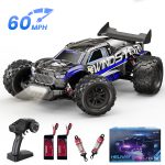 AUOSHI 1:14 Upgraded RC Car with Metal Drivetrain, 60MPH Brushless, Dual 3S Batteries 70 Min Run Time, Waterproof 4WD Remote Control Truck, Cooling Fan, Heat Sink & LED Lights, Gift for Teens & Adult